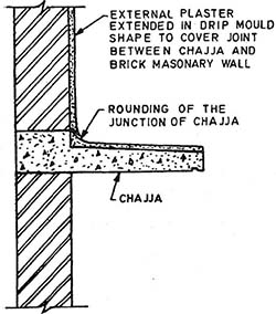 FIG. 7 FILLET AT THE JUNCTION POINT OF WALL AND CHAJJA
